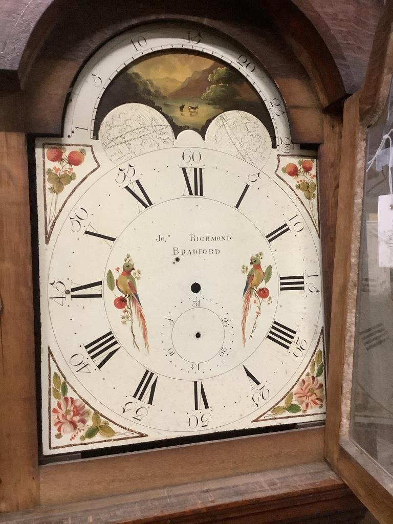 A Victorian oak eight day longcase clock, marked John Richmond of Bradford, height 219cm